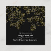 ネイルサロンマニキュリスト金ゴールドフローラエステティシャン スクエア名刺 (裏面)