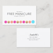 ネイルサロンマニキュリスト顧客ロイヤリティ10パンチ ロイヤリティカード (正面/裏面)