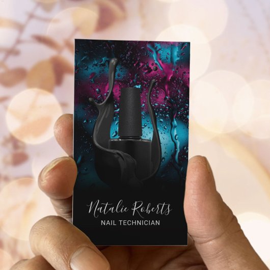 ネイルサロンマニキュリモダンストブラックポーランドボトル 名刺