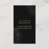 ネイルサロンマニキュリモダンストブラック金ゴールドフローラ 名刺 (裏面)