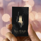 ネイルサロンマニキュリモダンストブラック金ゴールドフローラ 名刺