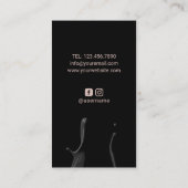 ネイルサロンマニキュリモダンストブラック&バラ金ゴールド 名刺 (裏面)