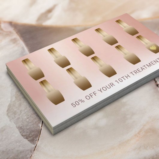 ネイルサロンメイクアップアーティストマニキュリストバラ金ゴールド ロイヤリティカード