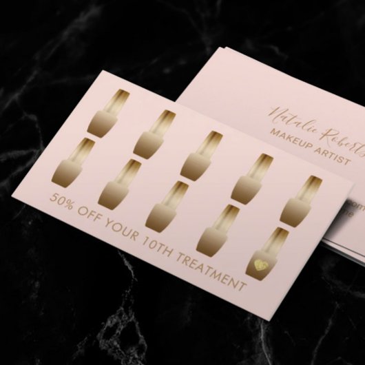 ネイルサロンメイクアップアーティストマニキュリスト赤面ロイヤリティ ロイヤリティカード