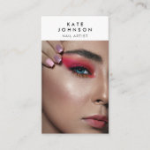 ネイルサロンメイクアップアーティスト写真QRコード 名刺 (正面)
