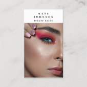 ネイルサロンメイクアップアーティスト写真QRコード 名刺 (正面)