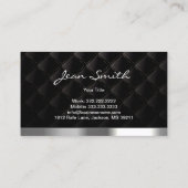 ネイルサロンモダンシルバー&ブラックエレガント 名刺 (裏面)
