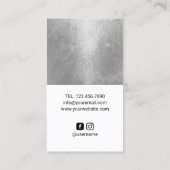 ネイルサロンモダンシルバー&ホワイトスプラッシュマニキュリスト 名刺 (裏面)