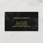 ネイルサロンモダンストライプズエレガントブラックフローラ 名刺 (裏面)