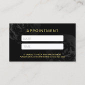 ネイルサロンモダンストライプズブラックフローラアポイントメント 予約カード (裏面)