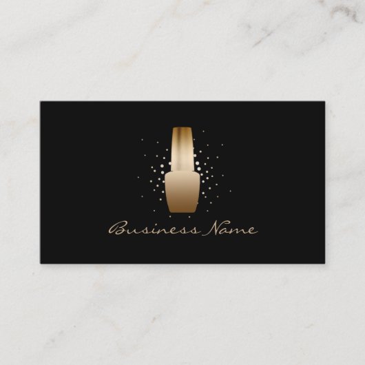 ネイルサロンモダンブラック&金ゴールドマニキュリスト 名刺 (正面)
