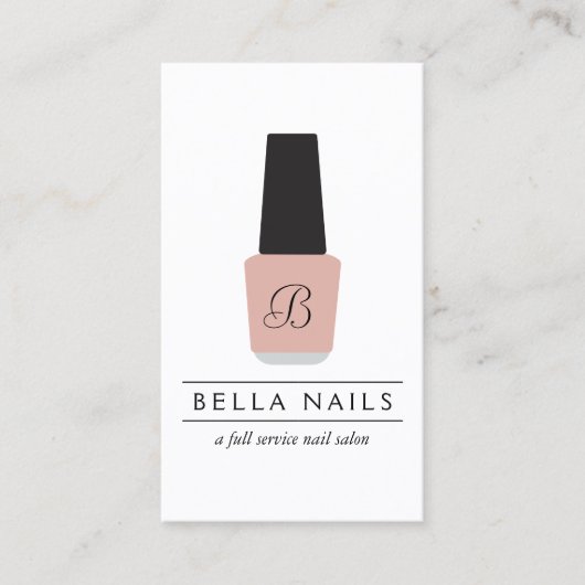 ネイルサロンモノグラムオン赤面ピンク爪、 ネイルポーランド 名刺 (正面)