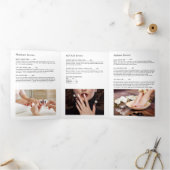 ネイルサロンモノグラムパープルグリッターパンフレット 三つ折りカード (内部)