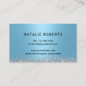 ネイルサロンライトブルーラグジュアリータイポグラフィマニキュリスト 名刺 (裏面)