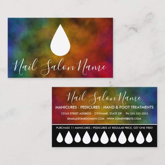 ネイルサロンロイヤリティパンチカード ロイヤリティカード (正面/裏面)