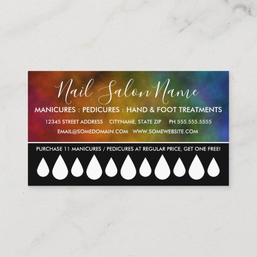 ネイルサロンロイヤリティパンチカード ロイヤリティカード (裏面)