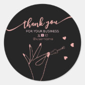 ネイルサロン事業ブランディングサンキューカード ラウンドシール (正面)