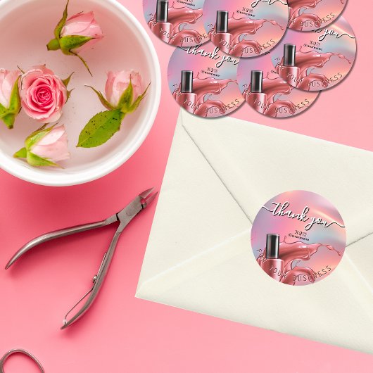 ネイルサロン事業ブランディングサンキューカード ラウンドシール