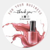 ネイルサロン事業ブランディングサンキューカード ラウンドシール (正面)