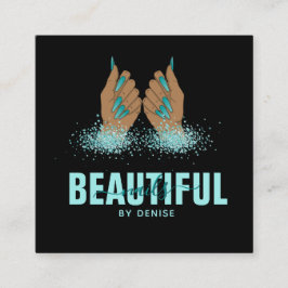 ネイルサロン人筆自筆証書爪、 ネイル技術者 スクエア名刺