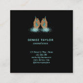 ネイルサロン人筆自筆証書爪、 ネイル技術者 スクエア名刺 (裏面)