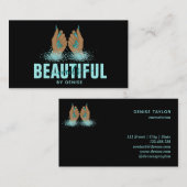 ネイルサロン人筆自筆証書爪、 ネイル技術者 名刺 (正面/裏面)