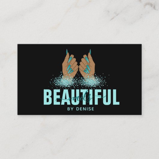 ネイルサロン人筆自筆証書爪、 ネイル技術者 名刺 (正面)