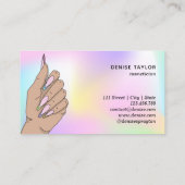 ネイルサロン人筆自筆証書爪、 ネイル技術者 名刺 (裏面)