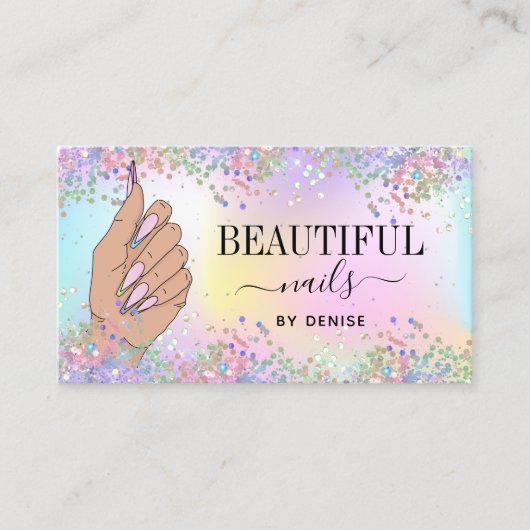 ネイルサロン人筆自筆証書爪、 ネイル技術者 名刺 (正面)