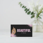 ネイルサロン人筆自筆証書爪、 ネイル技術者 名刺 (スタンド正面)