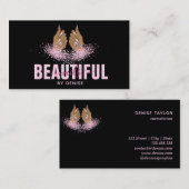 ネイルサロン人筆自筆証書爪、 ネイル技術者 名刺 (正面/裏面)