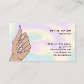 ネイルサロン人筆自筆証書爪、 ネイル技術者 名刺 (裏面)