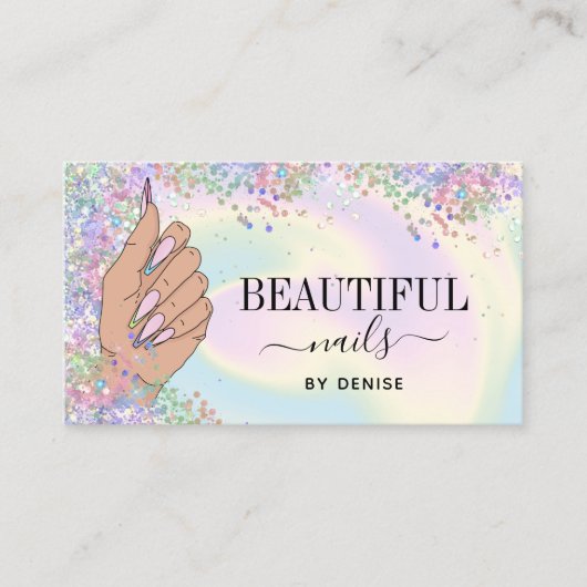 ネイルサロン人筆自筆証書爪、 ネイル技術者 名刺 (正面)
