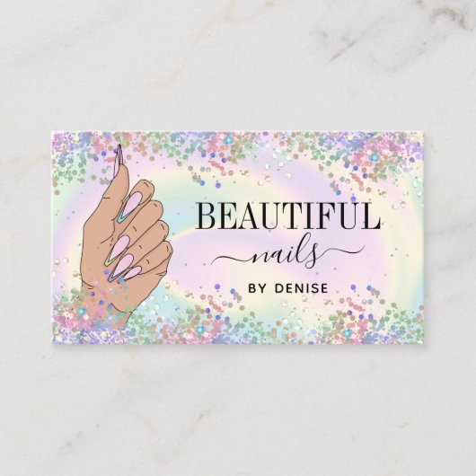 ネイルサロン人筆自筆証書爪、 ネイル技術者 名刺 (正面)