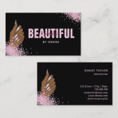 ネイルサロン人筆自筆証書爪、 ネイル技術者 名刺 (正面/裏面)