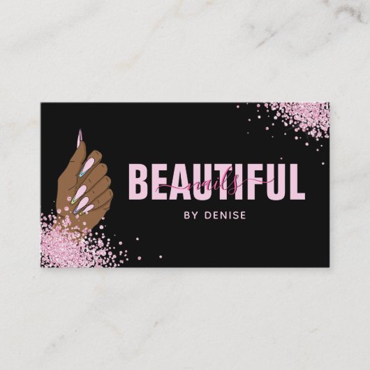 ネイルサロン人筆自筆証書爪、 ネイル技術者 名刺 (正面)