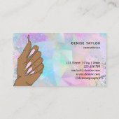 ネイルサロン人筆自筆証書爪、 ネイル技術者 名刺 (裏面)