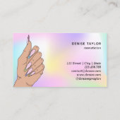 ネイルサロン人筆自筆証書爪、 ネイル技術者 名刺 (裏面)