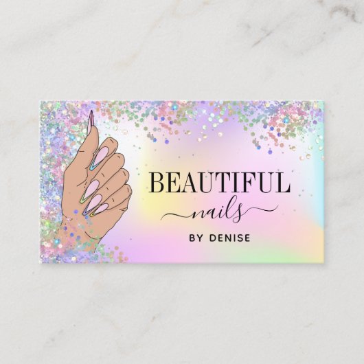ネイルサロン人筆自筆証書爪、 ネイル技術者 名刺 (正面)