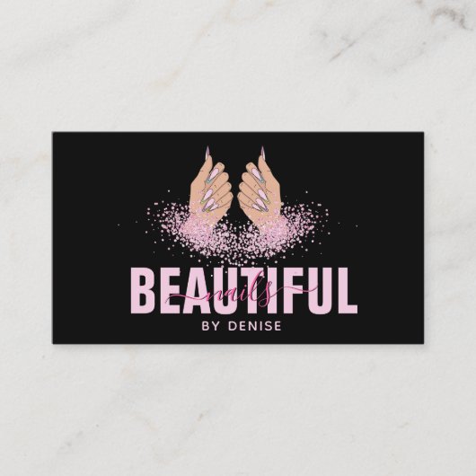 ネイルサロン人筆自筆証書爪、 ネイル技術者 名刺 (正面)