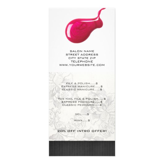 ネイルサロン価格リストラックカード ラックカード (正面)