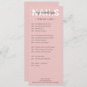 ネイルサロン価格表サービス・メニュー 招待状 (正面/裏面)