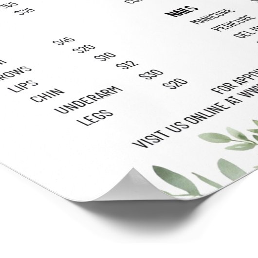 ネイルサロン価格表ポスター ポスター (角)