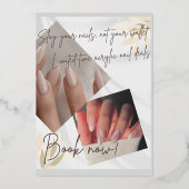 ネイルサロン割引テンプレート 箔招待状 (正面)