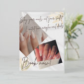 ネイルサロン割引テンプレート 箔招待状 (立ち正面)