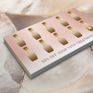 ネイルサロン化粧アーティストマニキュリストバラ金ゴールド ロイヤリティカード