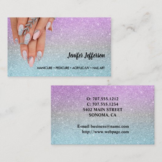 ネイルサロン名刺 ロイヤリティカード (正面/裏面)