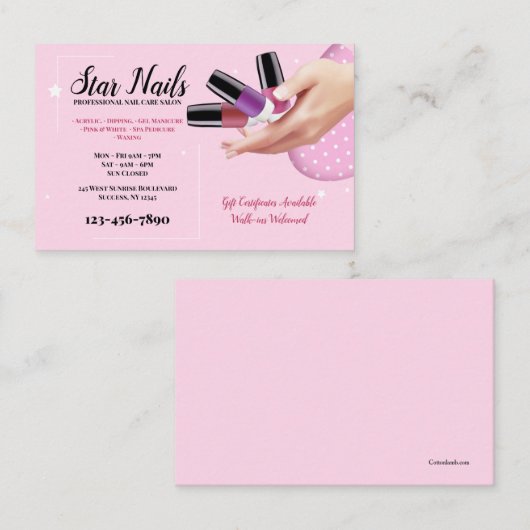 ネイルサロン名刺 名刺 (正面/裏面)