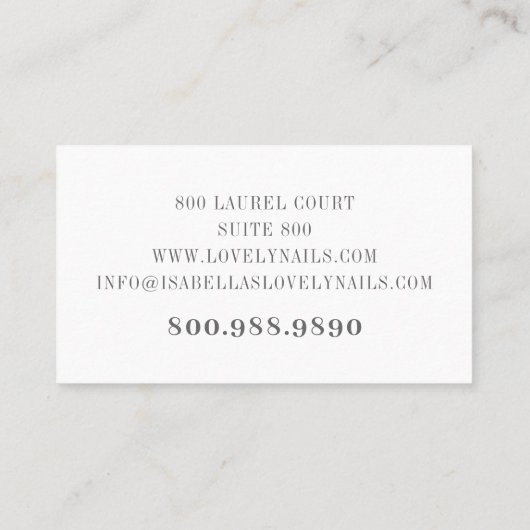 ネイルサロン名刺 名刺 (裏面)