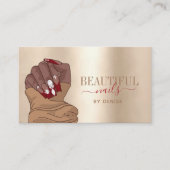 ネイルサロン女性ハンド爪、 ネイル技術者ダイヤモンドbu 名刺 (正面)